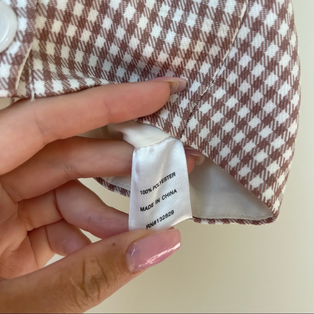 Superdown Checkered Button Crop Top - image 6